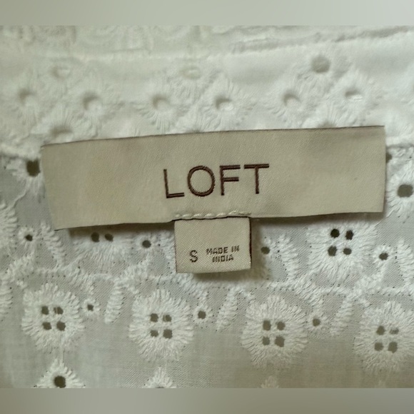 LOFT Eyelet Everyday Oversized Pocket Shirt Small - Picture 6 of 10
